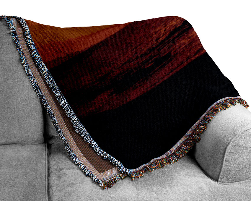 Sunset Ocean Waves Woven Blanket