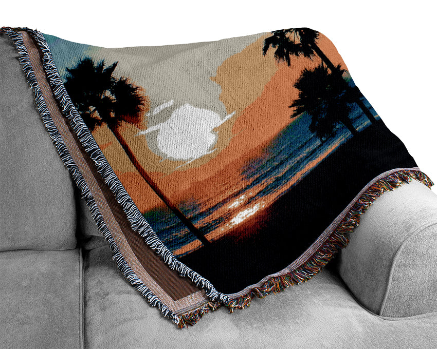 Palm Tree Parade Woven Blanket