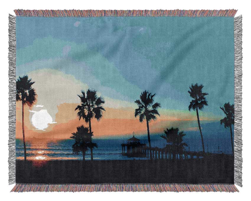 Palm Tree Parade Woven Blanket