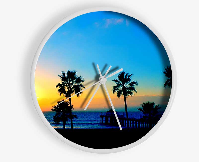 Palm Tree Parade Clock - Wallart-Direct UK