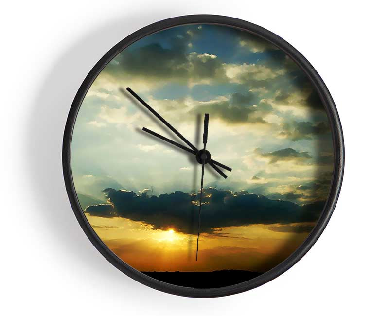 Sun Blaze Skies Clock - Wallart-Direct UK