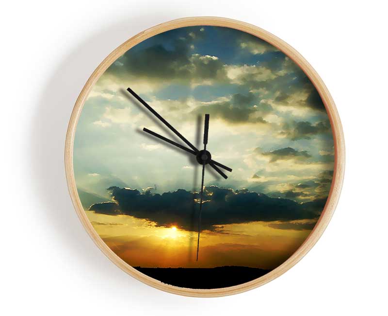 Sun Blaze Skies Clock - Wallart-Direct UK