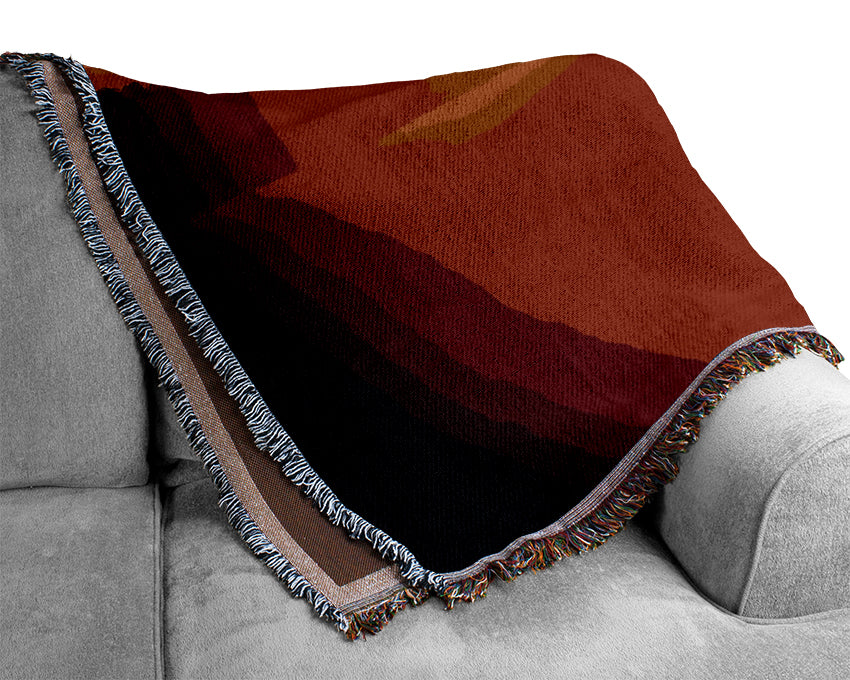 Stunning Orange Sun Blaze Woven Blanket