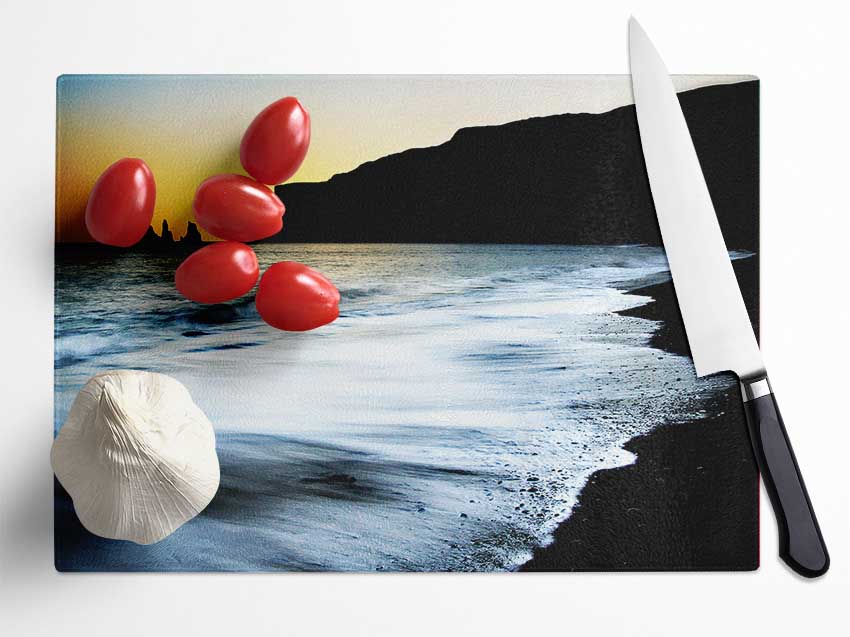 The Oceans Ebb At Dusk Glass Chopping Board