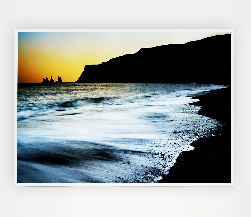 The Oceans Ebb At Dusk Print Poster Wall Art