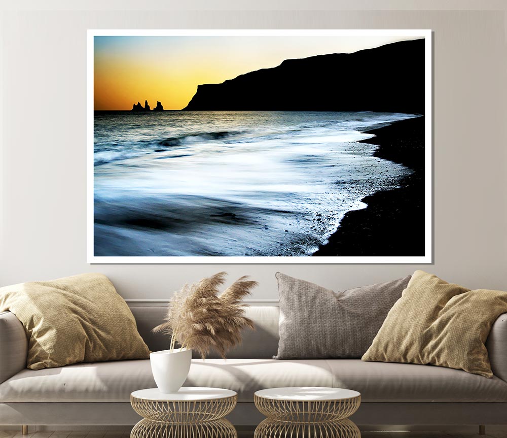 The Oceans Ebb At Dusk Print Poster Wall Art