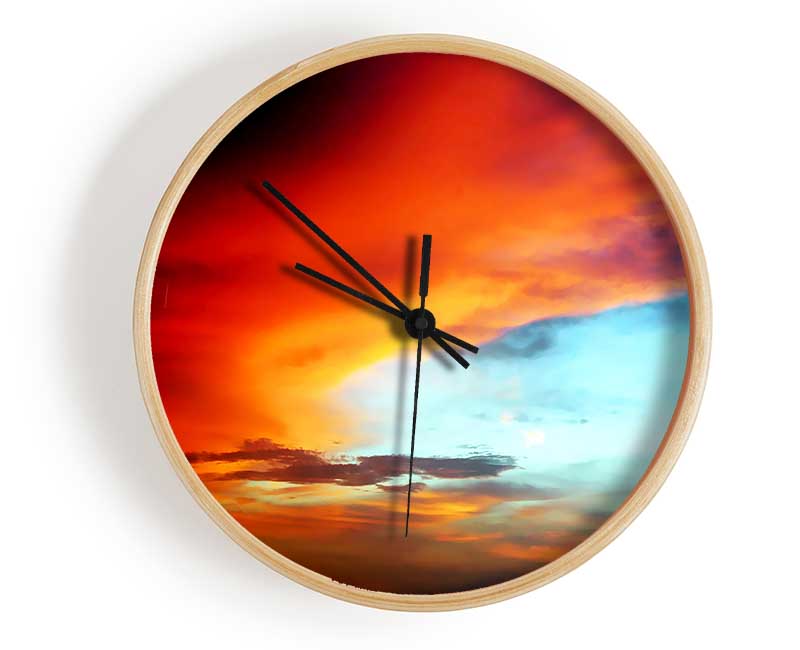 Stunning Red Cloud Formation Clock - Wallart-Direct UK