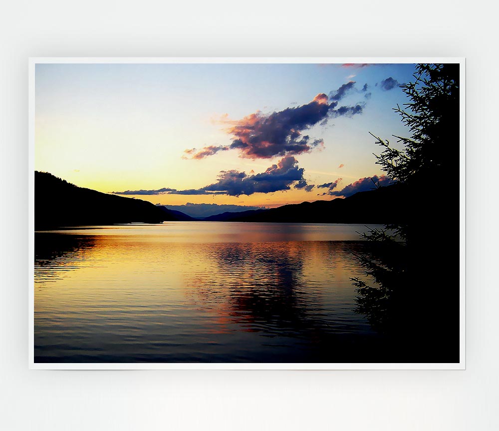 Tranquil Lake Reflections Print Poster Wall Art