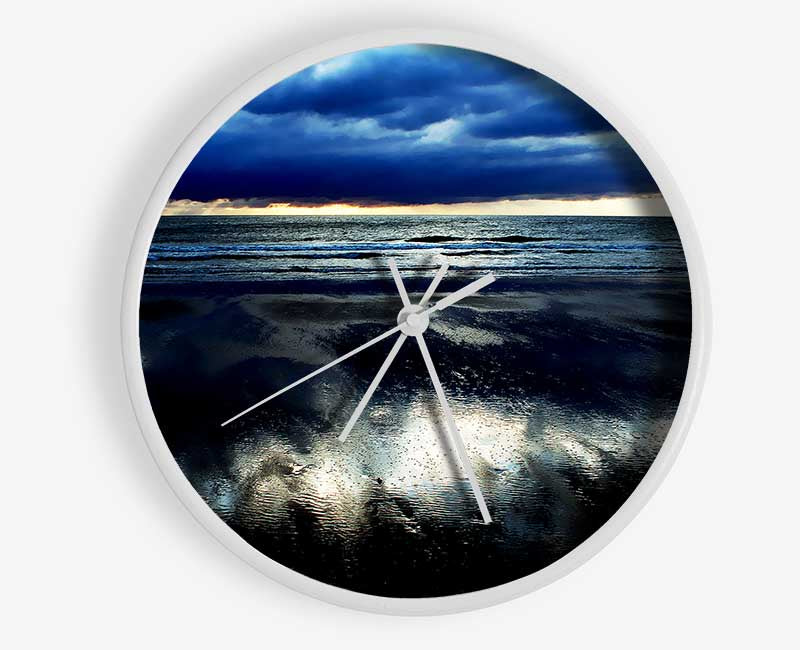 Reflections Of The Ocean Storm Clock - Wallart-Direct UK