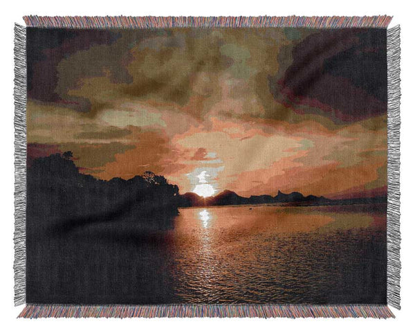 Yellow Sun Reflections Woven Blanket