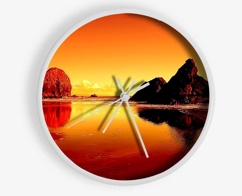 Reflections Of The Rocky Ocean Clock - Wallart-Direct UK