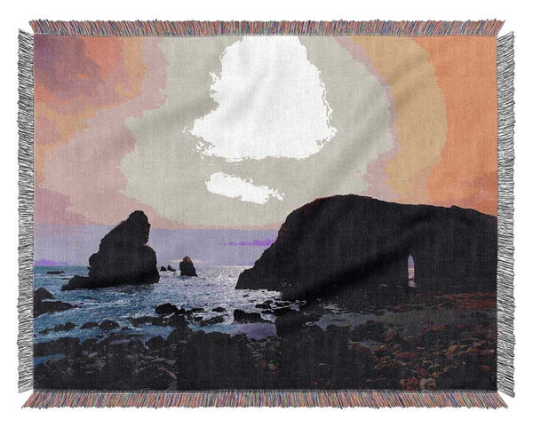 Pink Mist Ocean Skies Woven Blanket