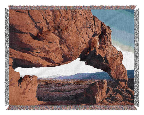 View Through The Rocks Woven Blanket