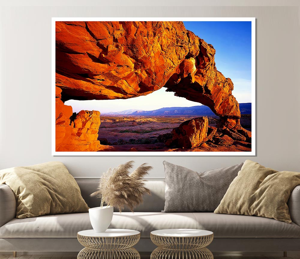 View Through The Rocks Print Poster Wall Art