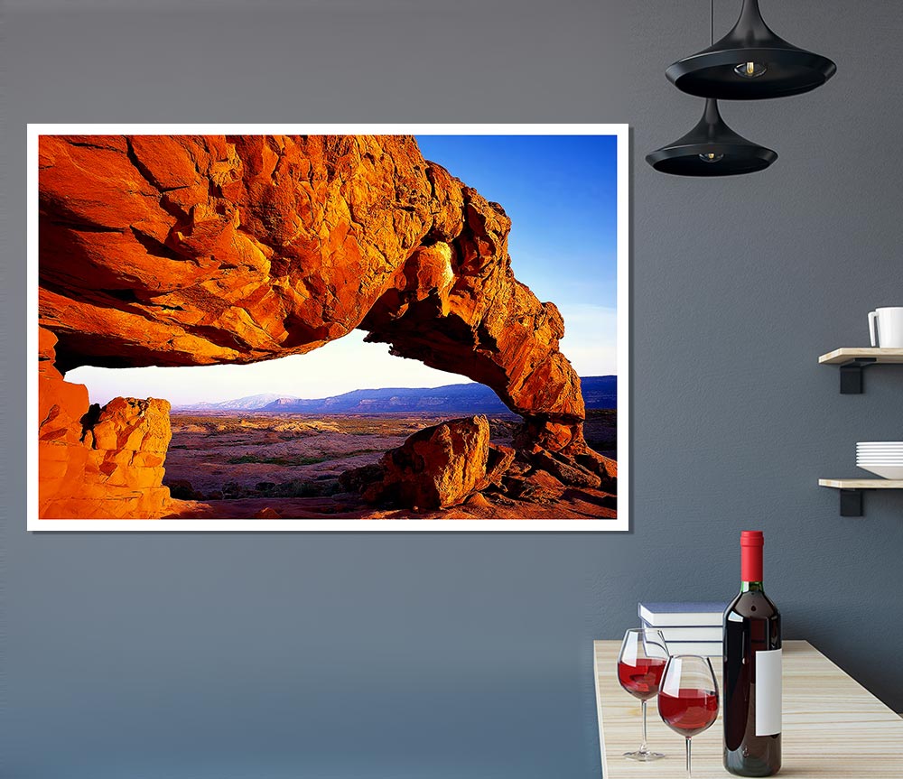 View Through The Rocks Print Poster Wall Art