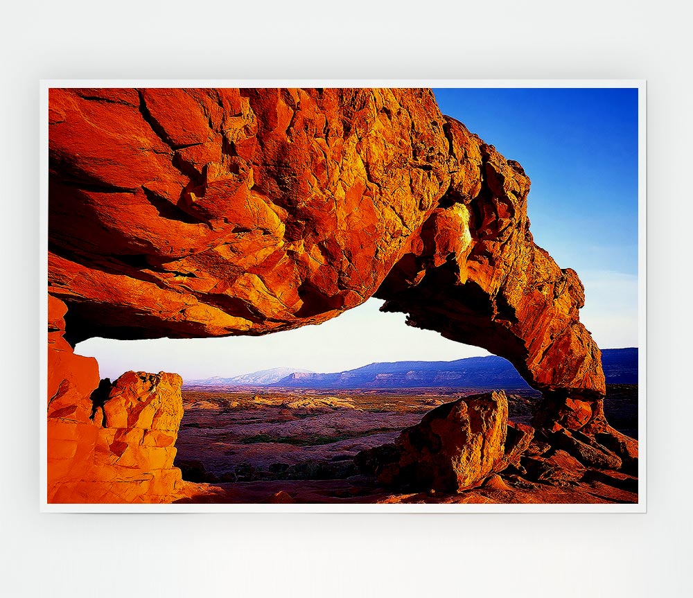 View Through The Rocks Print Poster Wall Art