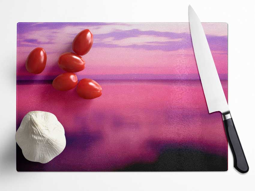 Pink Calm Glass Chopping Board