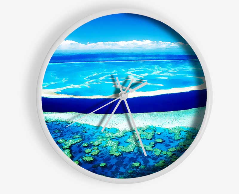 Ariel View Of The Turquoise Ocean Clock - Wallart-Direct UK