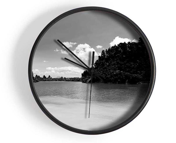 Hideaway Oceans B n W Clock - Wallart-Direct UK