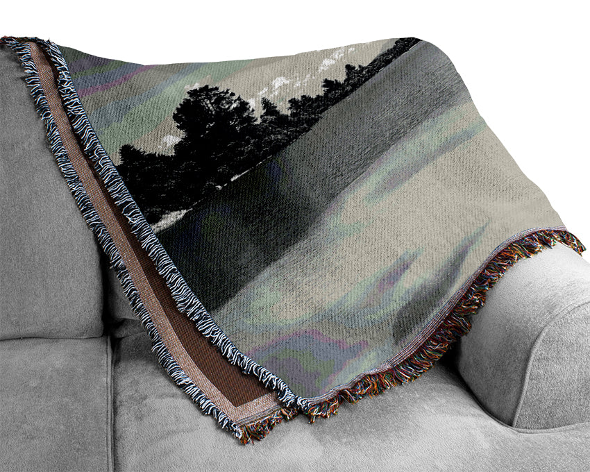 Hideaway Oceans B n W Woven Blanket