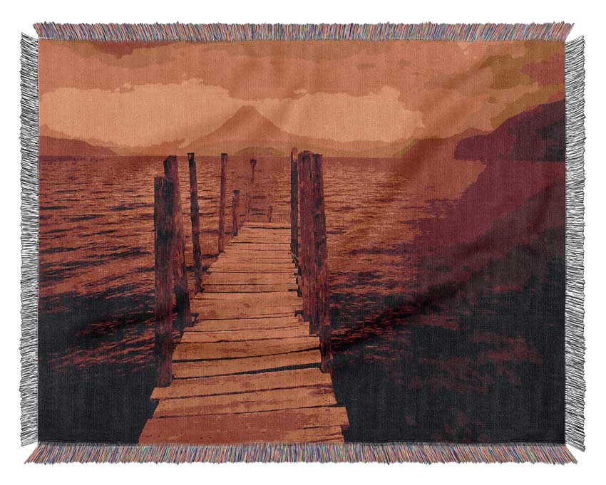 Red Pier Mountain View Woven Blanket