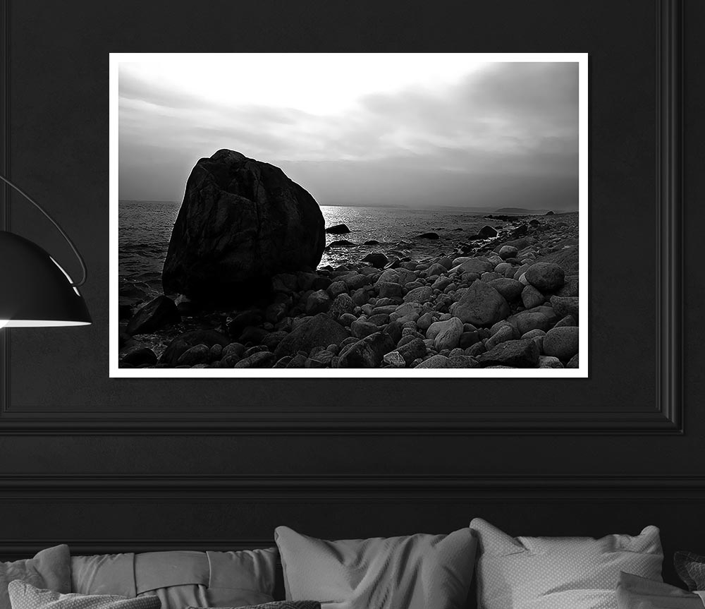 The Rock That Blocks The Sun B N W Print Poster Wall Art