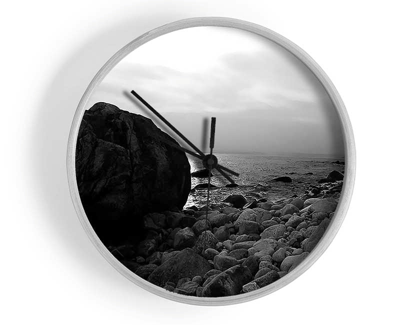 The Rock That Blocks The Sun B n W Clock - Wallart-Direct UK