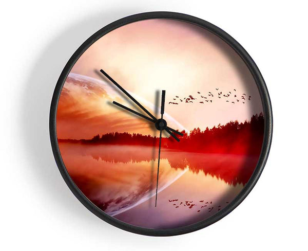 Amazing Sunrise Lake Clock - Wallart-Direct UK