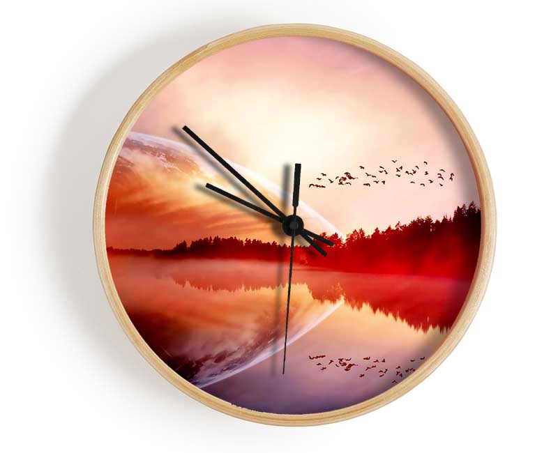 Amazing Sunrise Lake Clock - Wallart-Direct UK