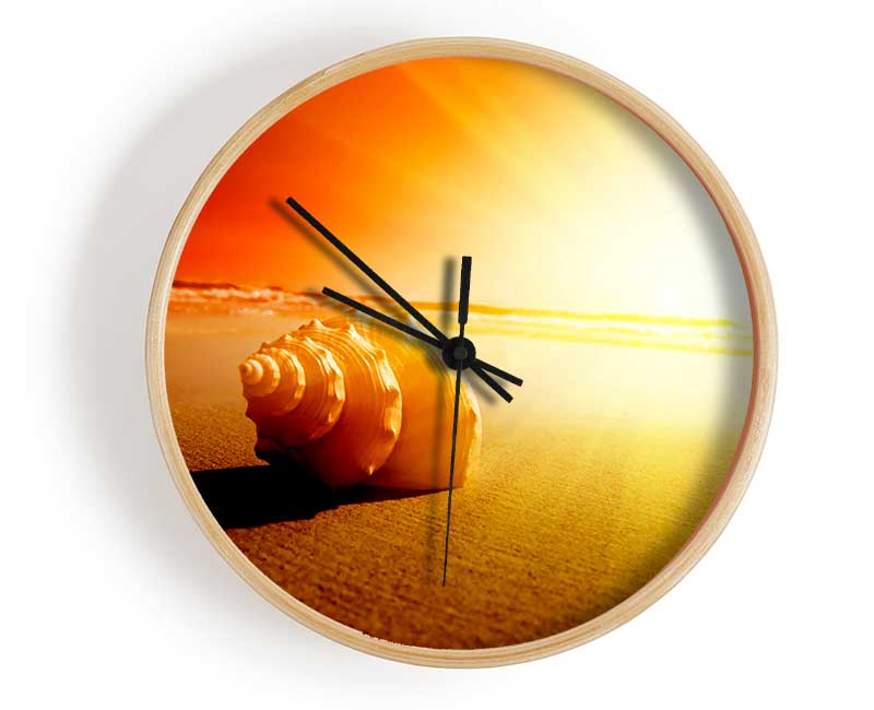 Seashell And Sun Clock - Wallart-Direct UK