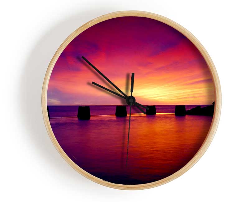 Ocean Colour Burst Clock - Wallart-Direct UK