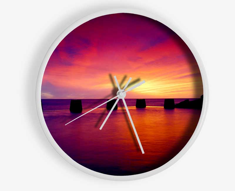 Ocean Colour Burst Clock - Wallart-Direct UK