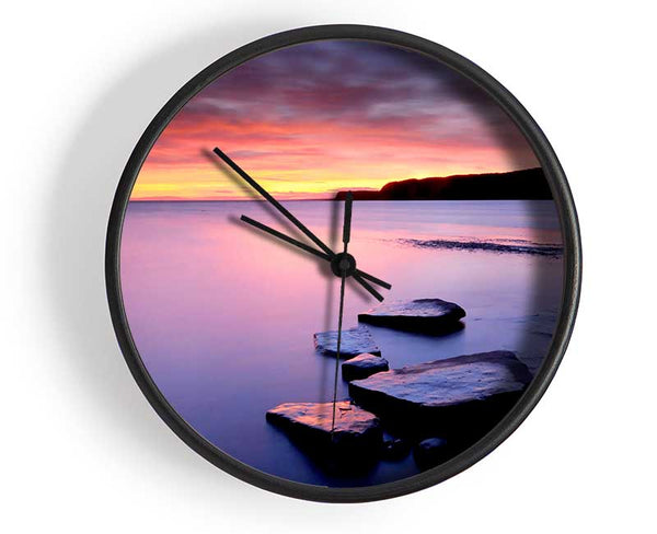 Tranquil Ocean Dusk Clock - Wallart-Direct UK