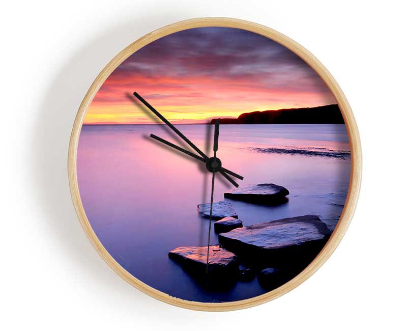 Tranquil Ocean Dusk Clock - Wallart-Direct UK