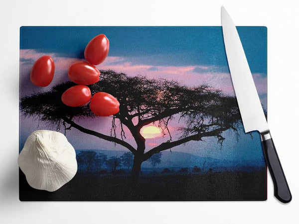 East African Sunset Glass Chopping Board