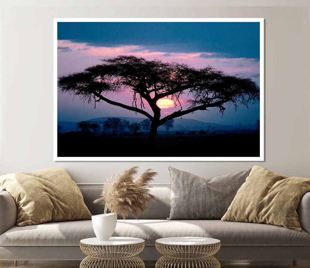 East African Sunset Print Poster Wall Art