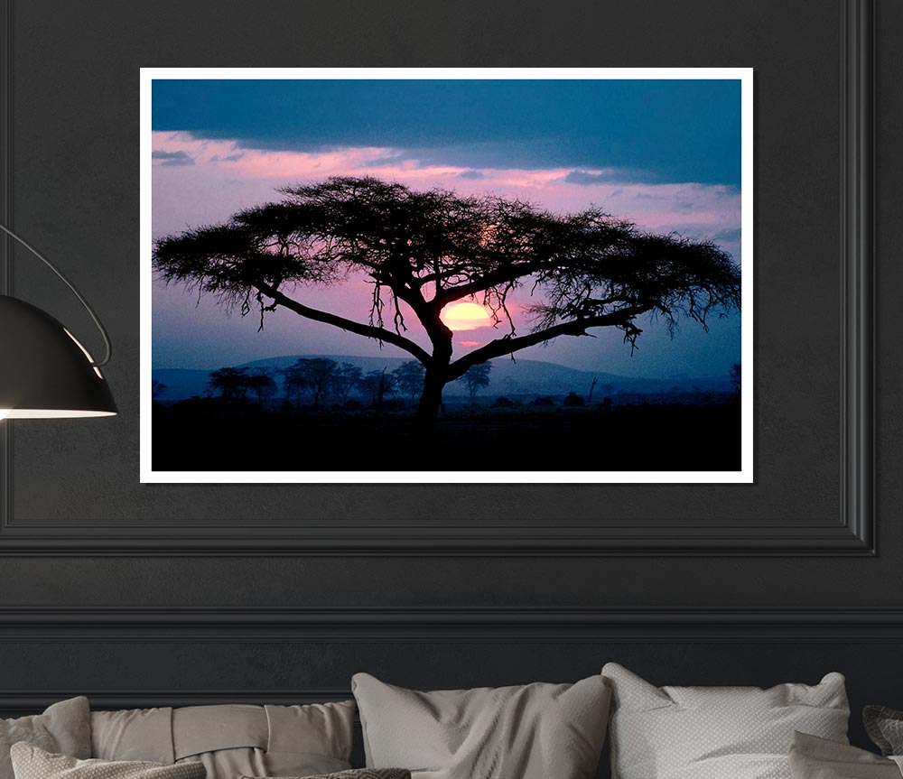 East African Sunset Print Poster Wall Art