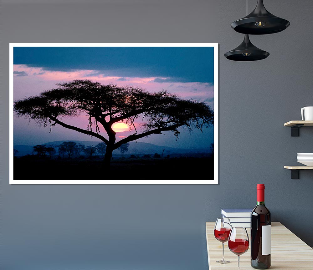 East African Sunset Print Poster Wall Art