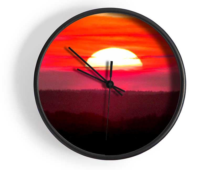 Pink Sunset Glaze Clock - Wallart-Direct UK