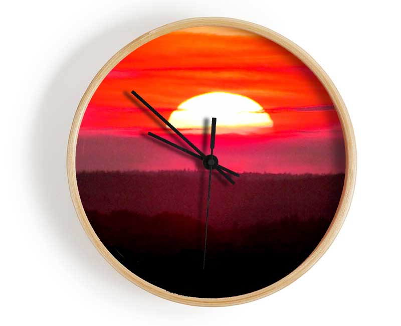 Pink Sunset Glaze Clock - Wallart-Direct UK