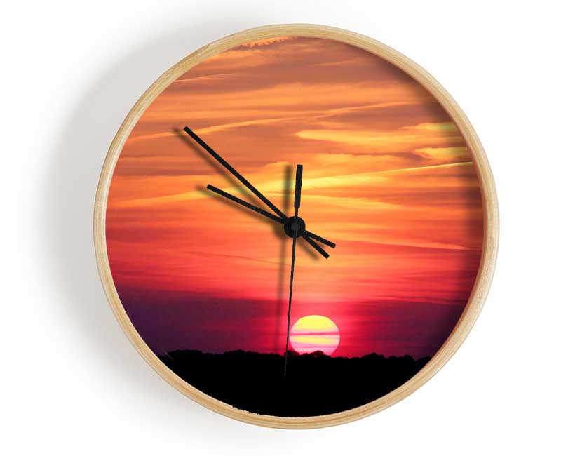 Clouds Across The Setting Sun Clock - Wallart-Direct UK