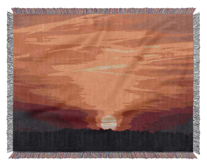 Clouds Across The Setting Sun Woven Blanket