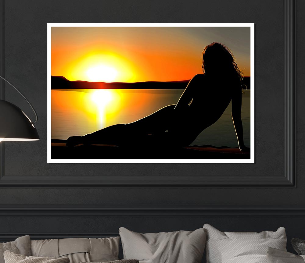 Woman In The Shade Print Poster Wall Art