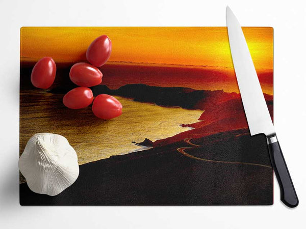 San Francisco Sunset Glass Chopping Board