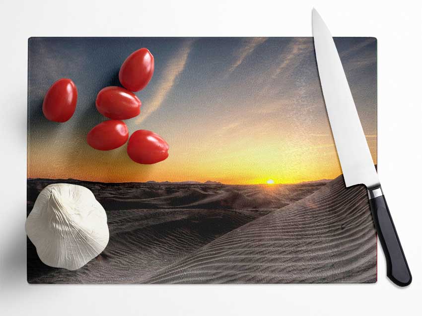 Little Sahara Sunset Glass Chopping Board