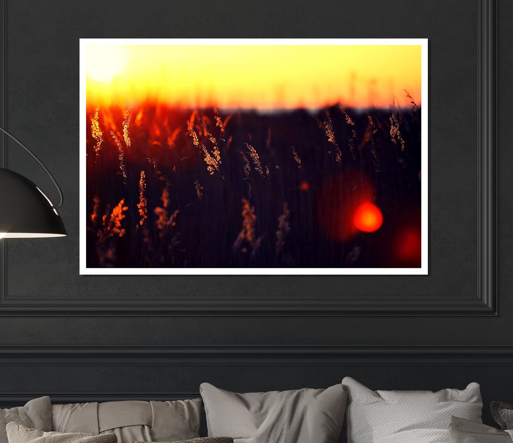 Hot Sunset Print Poster Wall Art