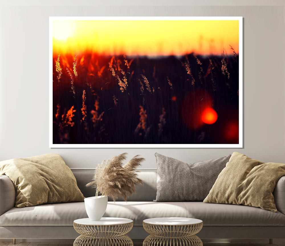 Hot Sunset Print Poster Wall Art