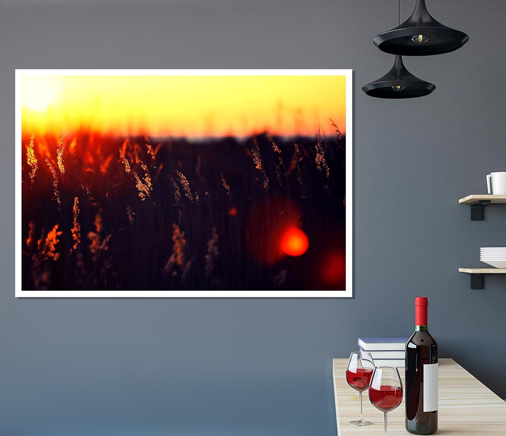 Hot Sunset Print Poster Wall Art