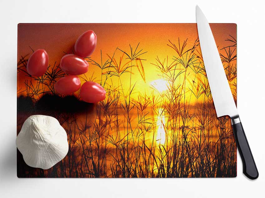 Sunset Light Summer Glass Chopping Board