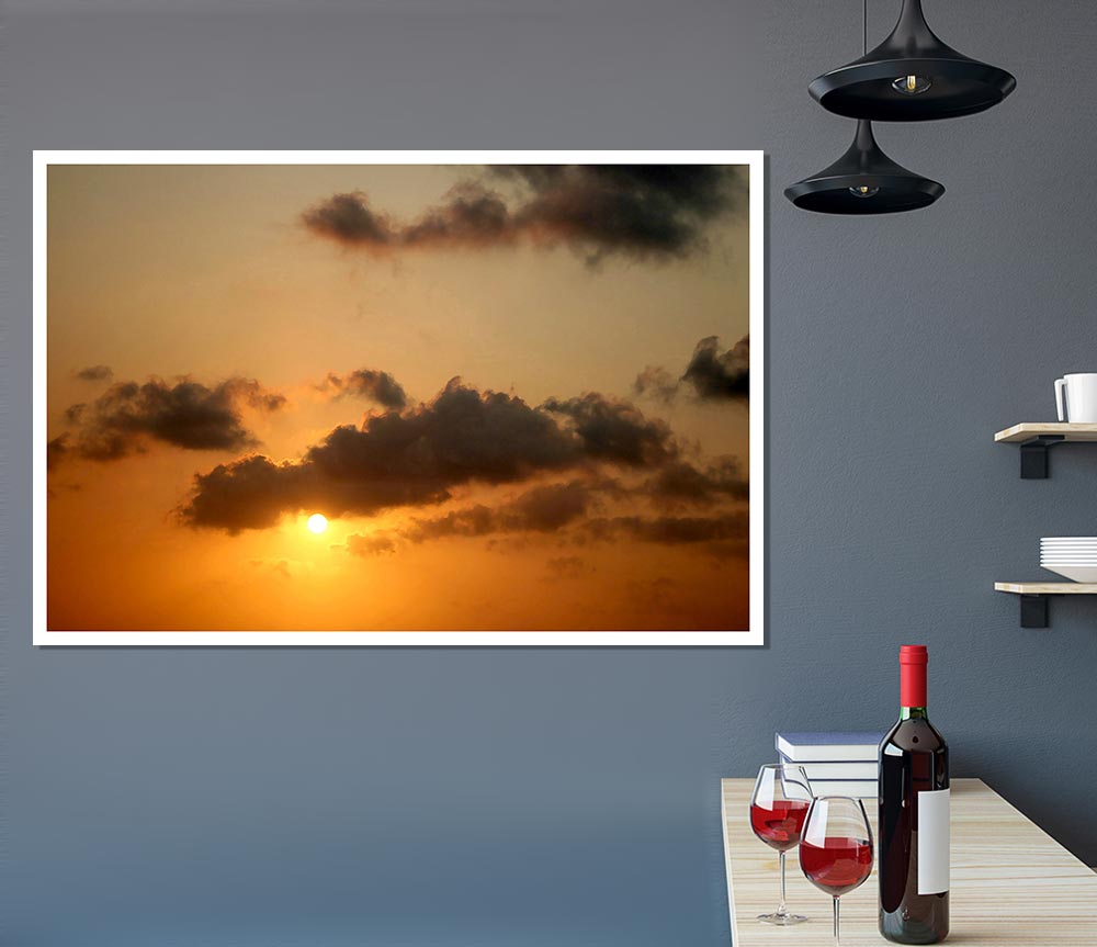 Warm Sunset Print Poster Wall Art